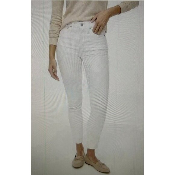 J. Crew Women's 10" High Rise  Skinny Signature Stretch Jeans White Size 26Tall - Picture 1 of 15